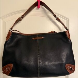 Cole Haan Black and Brown Leather Shoulder Bag